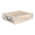 Novaliv Holzkiste Vintage Weiß 30 x 25 x 8 cm Alte Ziegelform Holz Groß Allzweckkiste aus recyceltem Altholz Jede Form EIN Unikat ? Vintage Kiste Deko