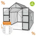 Vitavia Gewächshaus Olymp 11500 257x448cm HKP 4mm schwarz + Fundamentsrahmen