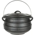 Gusseisen Topf mit Deckel 5 Liter Kochtopf Feuertopf Camping Schmortopf Bräter