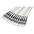 Exertis Connect LWL Faserpigtails, farbig, 12 x Stecker, OS2 Mono-Mode, ST/UPC, 2,0 m12 Faserpigtails in verschieden (2 m) (392256)