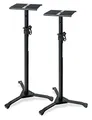 Pronomic 2er Set SLS-20 Studio Monitor Stativ faltbar - klappbare Füße - höhenverstellbar von 75 cm bis 130 cm - Ablagefläche mit Moosgummistreifen - schwarz