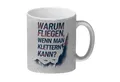 speecheese Tasse Warum fliegen, wenn man klettern kann Glitzer-Kaffeebecher