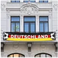 Taffstyle Flagge XXL Straßenbanner Deutsche Fahne Flagge Deutschland 360cm x 60cm, EM WM Fanartikel Deutschlandfahne Fussball Basketball Handball rot