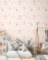 A.S. Création Vliestapete Märchen Prinzessinen Kutsche Creme Rosa 77130-1