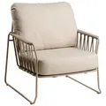 Tierra Outdoor Loungesessel, Weiß, Champagner, Metall, Textil, Füllung: Komfortschaum, Kufe, Rundrohr, 83x85x87 cm, wetterbeständig, lichtecht, Loungemöbel, Loungesessel