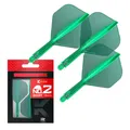 Target Darts K Flex Integrierter Dart-Flug und -Schaft, Nr. 2 Grün (Kurz) | 3er-Pack K-Flex - Nr. 2, Präzisionsgeformte 2-in-1-Dart-Flüge und Dart-Schäfte | Professionelles Dart-Zubehör