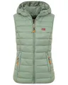 Geographical Norway Damen Steppweste mit Kapuze Frühling sportlich Übergangs Weste Herbst