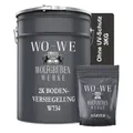 WO-WE Bodenversiegelung 2K Epoxidharz Bodenversiegelung Bodenbeschichtung W734, 1.5-9Kg, Klar/Farblos