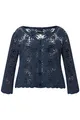 Ulla Popken große Größen Strickjacke 54+ dunkelblau Strickjacke Musterstrick