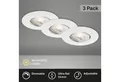 Briloner Leuchten LED Einbaustrahler Einbauleuchte Extra-Warmweiß Dimmfunktion ultraflach, LED fest integriert, 2700K - Extra - Warmweiß, 3er Set, dimmbar, ultraflach, IP44, chrom-matt, 9 cm