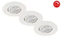 Briloner 3er Set LED Einbauleuchte Nava weiß Ø 9 cm warmweiß dimmbar
