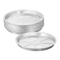Relaxdays Aluschalen, 25er Set, H x Ø: 3 x 27,5 cm, Backform, Tropfschalen indirektes Grillen, runde Aluformen, silber