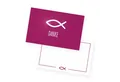 itenga Grußkarten itenga 24x Dankeskarten FISCH Kommunion Taufe Konfirmation PINK Mädche