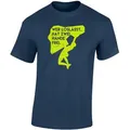 Baddery Print-Shirt Kletter Tshirt: "Wer loslässt hat zwei Hände frei" - T-Shirt Klettern, hochwertiger Siebdruck, auch Übergrößen, aus Baumwolle blau M