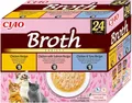 INABA Ciao Broth Katzenfutter Nass Reich an Hühnerfleisch, Vielfalt Geschmack, Getreidefrei, Zuckerfrei, Kalorienarm, hoher Feuchtigkeitsgehalt, Katzen Leckerlies 40 g (24er Pack)