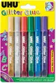 UHU Glitzerkleber Glitter Glue Shiny, Inhalt: 6 x 10 ml