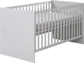 roba Kombi-Kinderbett Lea 70 x 140 - Babybett 3-fach höhenverstellbar - umbaubar zum Kinderbett - Holz in Beige / Grau lackiert