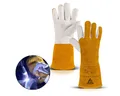STAHLWERK Arbeitshandschuhe Schweißerhandschuhe Schutzhandschuhe (Set, 1-St., Einzelartikel) feuerbeständig, hitze- und feuerbeständig