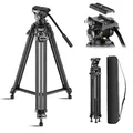 SIRUI AVT-12 Carbon Profi-Videostativ 185cm mit Flüssigkopf, Schnellwechselplatte, 15kg Tragkraft und leicht (3,3kg) für DSLR, Camcorder und Live-Streaming