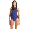 Arena Badeanzug Mesh Panels Schwimmanzug mit Sharping Effekt blau 36