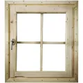 KARIBU Fenster für Gartenhäuser "38 mm", geeignet für 40 mm Holzwand, naturbelassen - braun