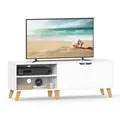 TVSchrank, Fernsehtisch mit 2 Türen, 140 cm lang, TVRegal für Fernseher bis z...