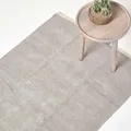 Homescapes - Hellgrauer Chenille-teppich Mit Naturfarbenem Rand Aus 100% Baumwolle, 90 X 150 Cm