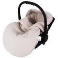 BabyLux Musselin Fußsack 90 cm – Atmungsaktiv für Babyschale, Kinderwagen & Buggy, Weiche Baumwolle Musselin - Beige