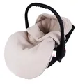 BabyLux Fußsack 90cm für Babyschale, Kinderwagen & Buggy, Minky, ideal für Frühling, Sommer Herbst &, warm & weich Kinderfußsack (Musselin - Beige)