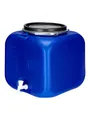 Garronda Regentonne 100L Weithalsfass mit Deckel Hahn quadratisch für Garten GD-0089, Blau, 100 l, Blau