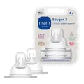 MAM Sauger Größe 2 Doppelpack mittlerer Durchfluss ab 4 Monate weich, Silikon
