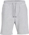 JACK & JONES Bradley Sweat Shorts loose fit, heren joggingbroek kort, lichtgrijs melange