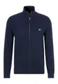 Gant Strickjacke EXTRAFINE LAMBSWOOL ZIP CARDIGAN mit Logostickerei