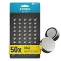 ABSINA AG3 LR41 Knopfzelle 50er Pack - 1,5V Alkaline Knopfzellen auslaufsicher & mit Langer Haltbarkeit - LR736 / L736 / G3 / G3A / 3GA / 192 / GP192 / V3GA / RW87 - Knopfbatterien Batterien Batterie