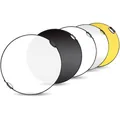 5-in-1 Reflektor 80cm Rund Fotografie Diffusor Tragbar Schwarz Gold Silber Weiß