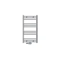 LuxeBath Badheizkörper 500x800mm Chrom Gebogen mit Thermostat Durchgang Boden