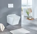 welltime Tiefspül-WC Trento eckig, wandhängend, Abgang waagerecht, Spülrandloses Tiefspül-WC, inkl. ToilettenSitz mit Softclose.