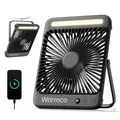 Warco 20000mAh Akku Camping Ventilator 27cm mit Lampe, 15-48 Std. Laufzeit leise