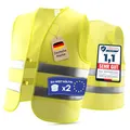 VANEJA Warnwesten Auto 2er Set – Europaweit gültig nach Norm 2025 EN ISO 20471 – Reflektierende Kfz Warnweste – Warnschutzweste für Erwachsene – High Visibility Vest