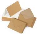 Mocraft 60 Stk. Klappkarten Blanko mit Umschlag 107 x 152 mm Briefumschläge ohne Fenster mit 120 Doppelkarten Kraftpapier für Grüße Hochzeit Einladung - Natur Braun