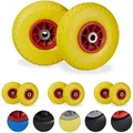 8 X Sackkarrenrad, Pannensichere Vollgummireifen, 3.00-4 Zoll, 20mm Achse, Bis 80 Kg, Ersatzrad 260 X 85 Mm, Gelb-rot