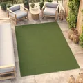 TAPISO Mono Teppich Kurzflor Indoor Outdoor UV-beständig Grün Khaki Einfarbig Wohnzimmer Schlafzimmer Kinderzimmer Modern Design ÖKO-TEX 140 x 200 cm