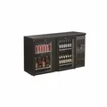 Gastro Barkühler Bar-Kühlschrank schwarz 2 Glastüren, 350l, 1462x535x860 mm NEU