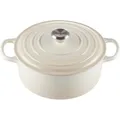 Le Creuset Signature Emailliertes Gusseisen 26cm Bräter meringue 5,3 Liter rund