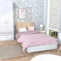 Le Quai Des Affaires - Loft-bett 90x190 Cm + Bettkasten / Weiß & Gebleichte Eiche/ 192x94x75 Cm