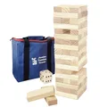 Wackelturm Tumble Tower Spiel Holz Toppling Blocks Spielzeug mit Tragetasche ...