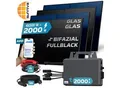SUNNIVA® 2000W Balkonkraftwerk BIFAZIAL FULLBLACK komplett Steckdose TSUN 2000 Watt Wechselrichter, Solaranlage Komplettset, 4x 500W N-Type Glas Bifacial Solarmodule, 5m Kabel, 4x 2.5m Solarkabel