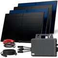 SUNNIVA® 2000W Balkonkraftwerk BIFAZIAL FULLBLACK komplett Steckdose TSUN 2000 Watt Wechselrichter, Solaranlage Komplettset, 4x 500W N-Type Glas Bifacial Solarmodule, 5m Kabel, 4x 2.5m Solarkabel
