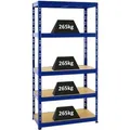 PROREGAL Schwerlastregal Tiger HxBxT 180 x 90 x 45 cm Fachlast 265 kg 5-Ebenen Blau