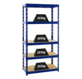 PROREGAL® Schwerlastregal Robustes Lagerregal TIGER 180x90x45cm Fachlast 265kg 5 Ebenen Blau, Stabiles Garagenregal Kellerregal Lastenregal Lagerregal Steckregal